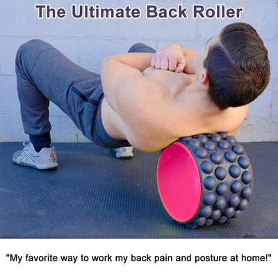 YXTC Back Roller Back Stretcher &amp; Back Cracker Premium Yoga Wheel Foam Roller for Treat Back Pain Deep Tissue Massage Exercise