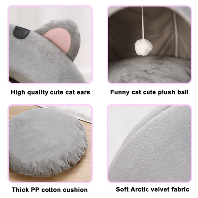 Cute Cat Bed Warm Pet House Kitten Cave Cushion Comfort Cat House Dog Basket Tent Puppy Nest Small Dog Mat Supplies Bed For Cats