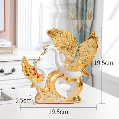 Ceramic Handicraft Swan Decorations