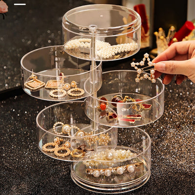 Rotating Jewelry Storage Box Makeup