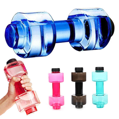 4 Colors Dumbbell Cup Sports Water Bottles 550ml  Leakproof Portable Plastic Bottle Home Gym Fitness Dumbbell Unisex