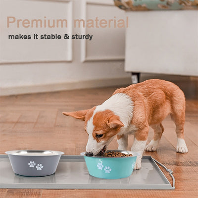 Non-slip Dog Bowls For Small Medium Large Dog Feeder Bowls Drinkers Stainless Steel High Capacity Pet Feeders Dogs Accessories