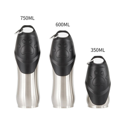 Ulmpp Stainless Steel Water Dispenser Travel Pet Cat Portable Water Bottle Outdoor Walking Drinking Fountain For Small Large Dog