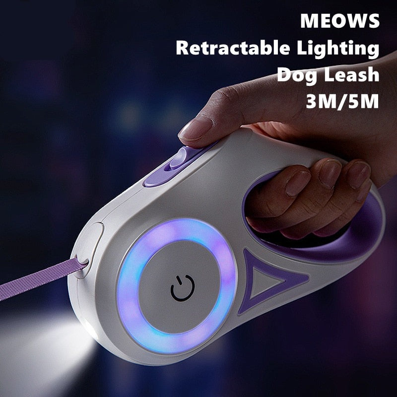 Automatic Retractable Dog Leash  LED