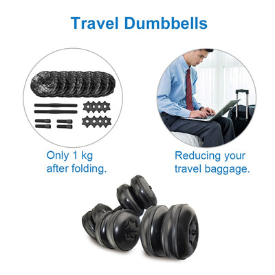 Travel Water Filled Dumbbells Set