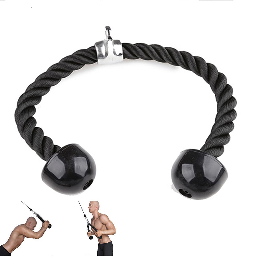 Tricep Rope Abdominal Crunches Cable Pull Down Laterals Biceps Muscle Training Fitness Body Building Gym Pull Rope