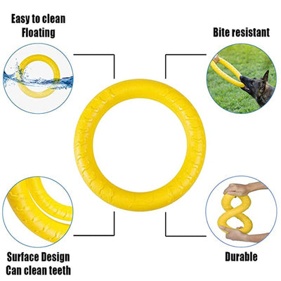 Pet Flying Discs Training Ring Puller Dog Toys For Big Large Dogs Bite Resistant Chew Ball Toy Floating Puppy Interactive Supply