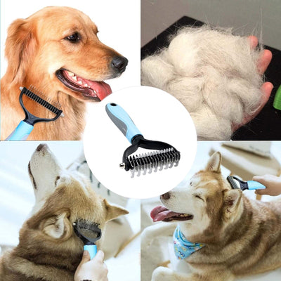 Dog Brush Pets Fur Knot Cutte Cat Hair Removal Comb for Dogs Cat Double Sided Dematting Brush Grooming Tool Pet Accessories