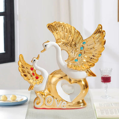 Ceramic Handicraft Swan Decorations