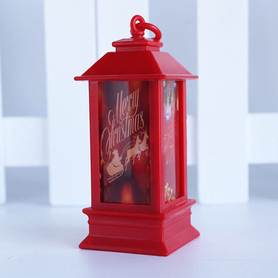 Santa Claus Snowman Lantern Light