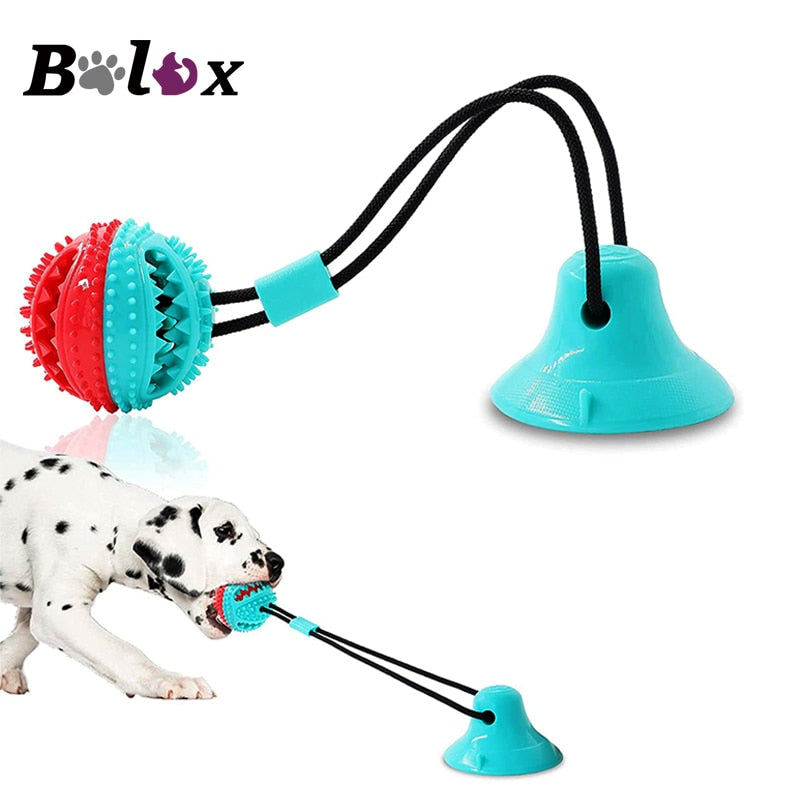 Dog Toys Silicon Suction Cup Tug Interactive Dog Ball Toy For Pet Chew Bite Tooth Cleaning Toothbrush Feeding Pet Supplies