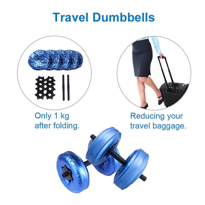 Travel Water Filled Dumbbells Set