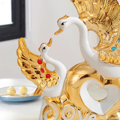 Ceramic Handicraft Swan Decorations