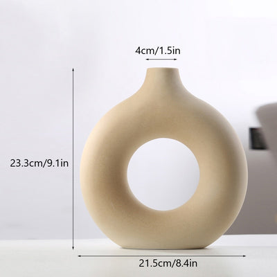 Nordic Ceramic Circular Vase