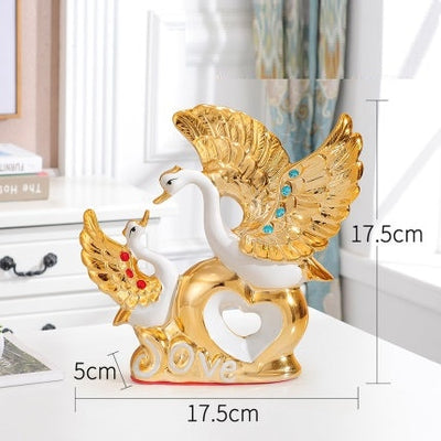 Ceramic Handicraft Swan Decorations