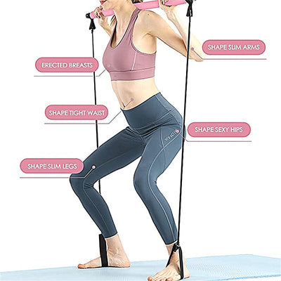 Fitness Yoga Pilates Bar Portable Gym Accessories Sport Elastic Bodybuilding Resistance Bands For Home Trainer Workout Equipment