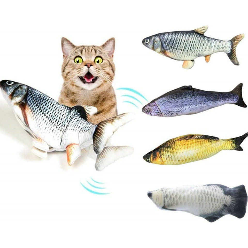 Cat Toys Electric Fish With USB Charging Built-In Lithium Battery Simulation Realistic Pet Molar Interactive Toys Pet Supplies