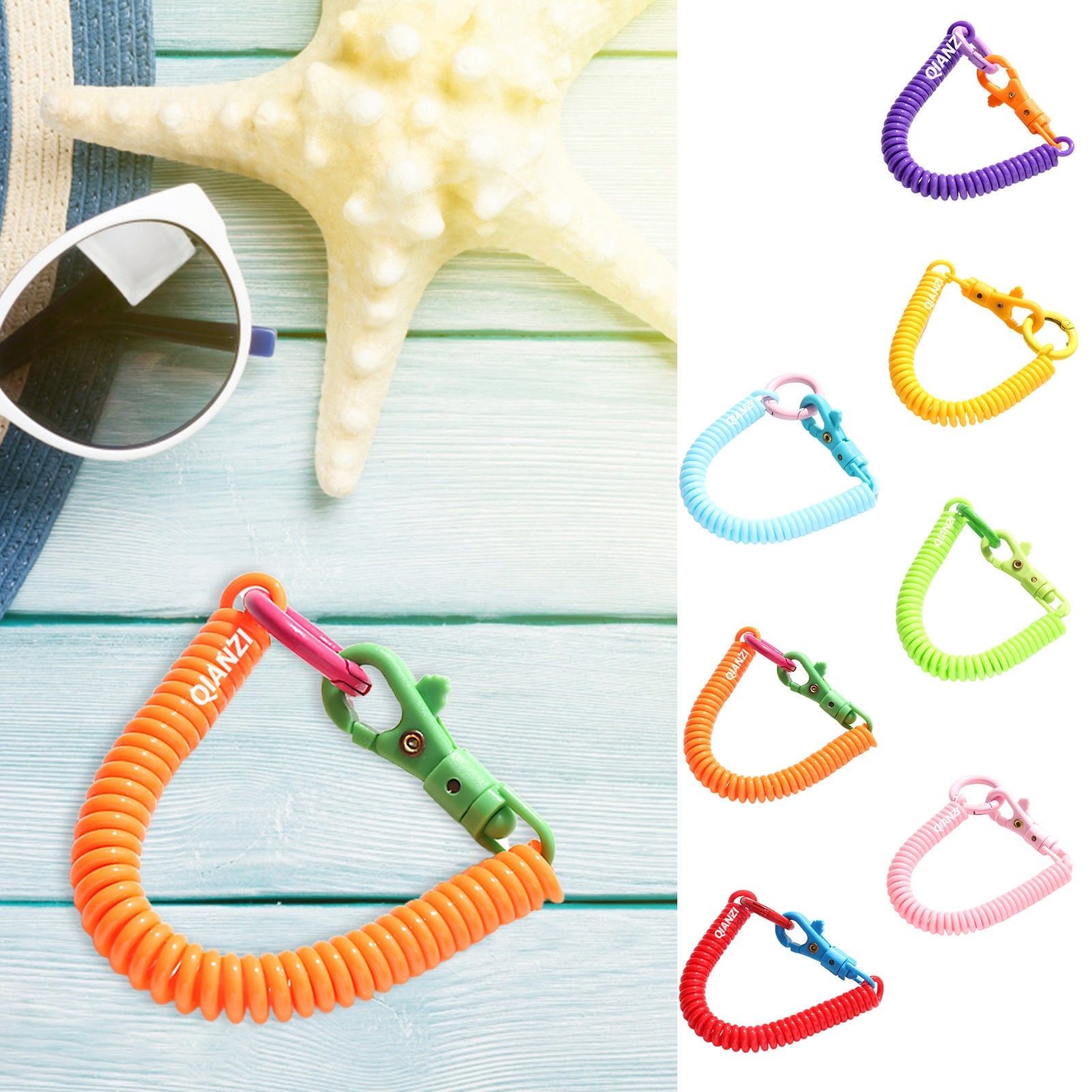 Retractable Spring Coil Keychain