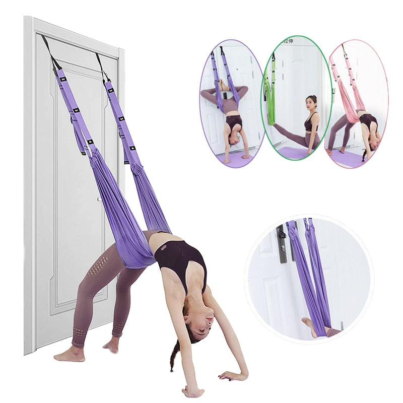 Yoga Gym Strap Adjustable Anti-Gravity Hammock Swing Yoga Flexibility Trainer Strap Flying Swing Aerial Traction Device