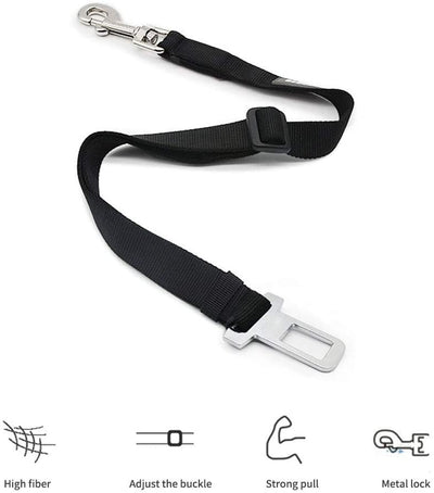 Adjustable Pet Cat Dog Car Seat  Belt Pet Seat Vehicle Dog Harness Lead Clip Safety Lever Traction Dog Collars Dogs Accessoires