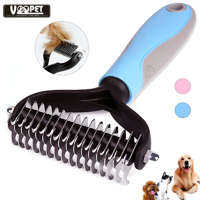 Dog Brush Pets Fur Knot Cutte Cat Hair Removal Comb for Dogs Cat Double Sided Dematting Brush Grooming Tool Pet Accessories