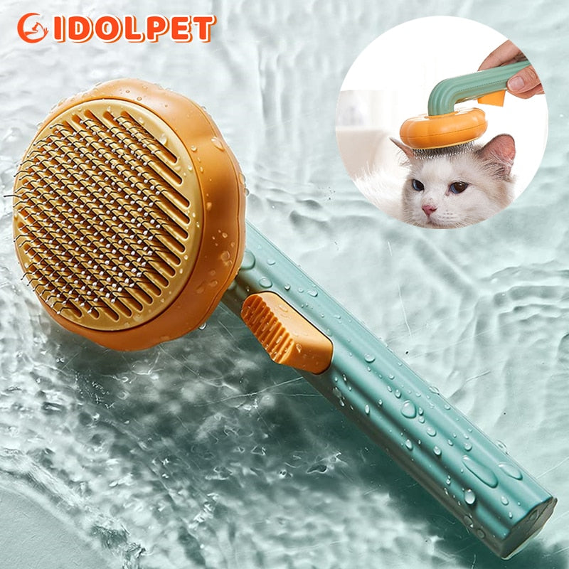 Pumpkin Pet Brush, Self Cleaning