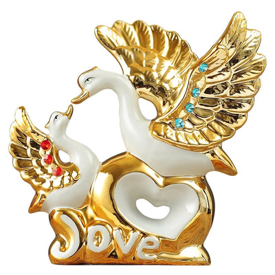 Ceramic Handicraft Swan Decorations