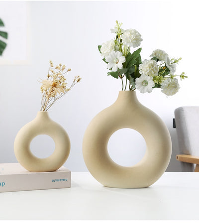 Nordic Ceramic Circular Vase