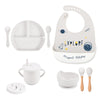 Baby Silicone Bib plus tableware set