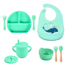 Baby Silicone Bib plus tableware set