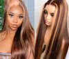 Straight Hair Women's Wigs Colored Medium