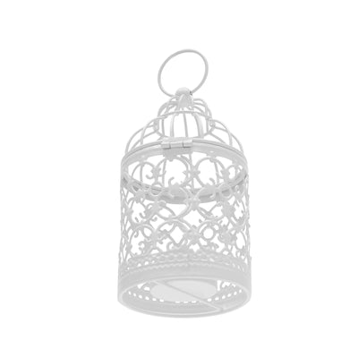 Decorative Candle Lanterns for Wedding Centerpieces, Metal Bird Cage, Hollow Out, Iron Candle Holder, Hanging, 12 Pcs